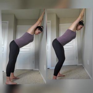 Standing shoulder stretch to wall