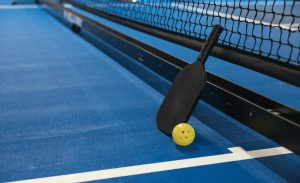 pickleball equipment on a court
